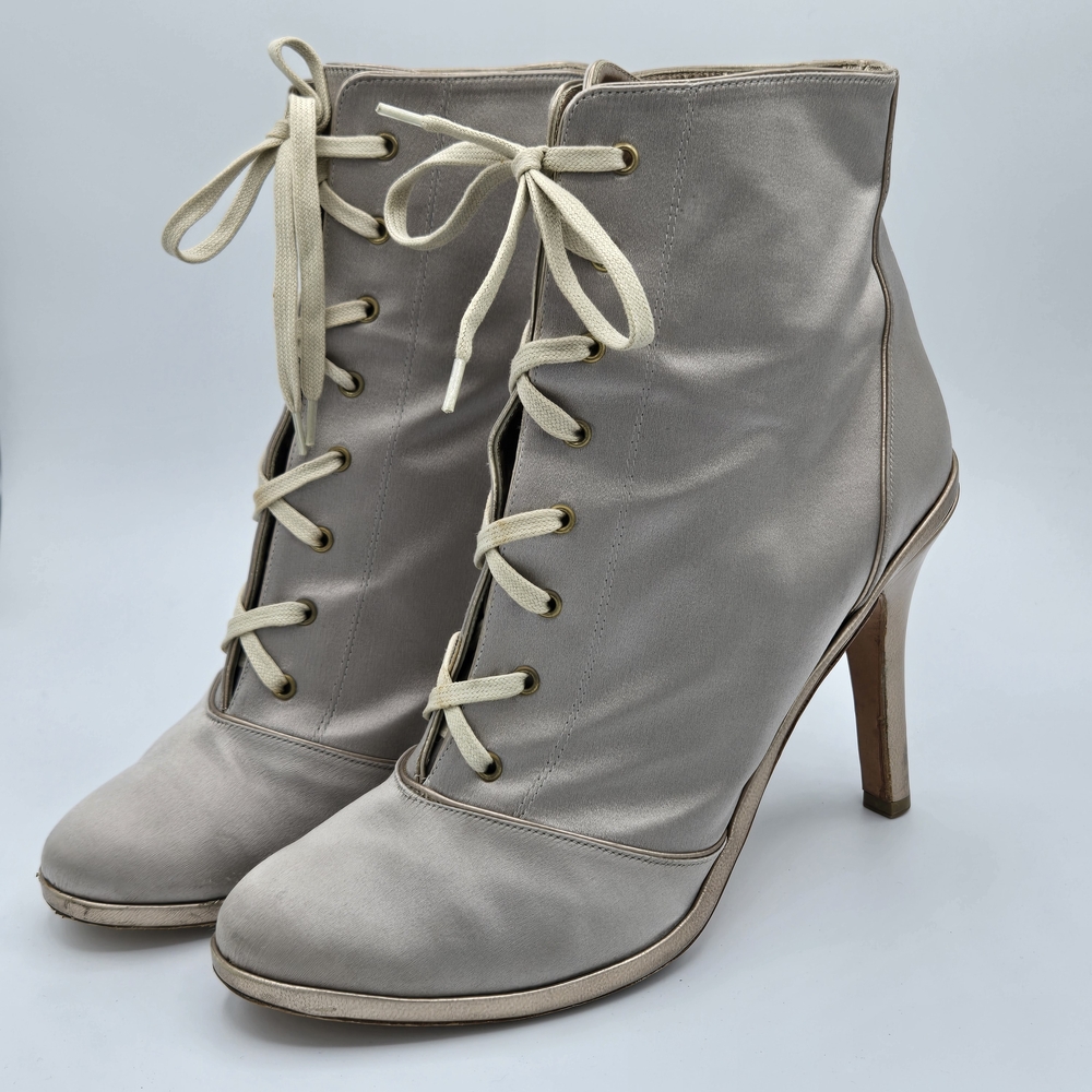 Marc Jacobs Lace-Up Satin Heeled Boots